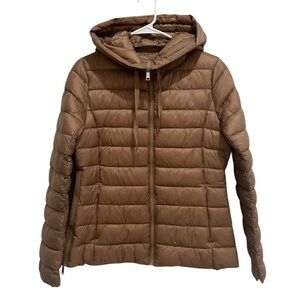 Antonio Melani Chalet Hooded Puffer Full Zip Jacket Camel MA234221 Medium